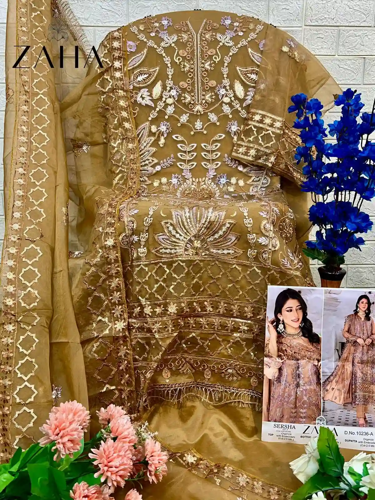 Zaha Sersha Vol 5 Organza Wholesale Pakistani Salwar Suit Catalog — Wholesale Pakistani Suits, MPA wholesale from Surat - Gallery Image 5